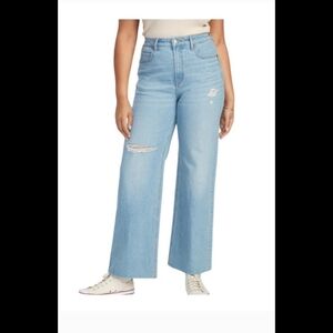 Women's Light Blue Distressed Jeans